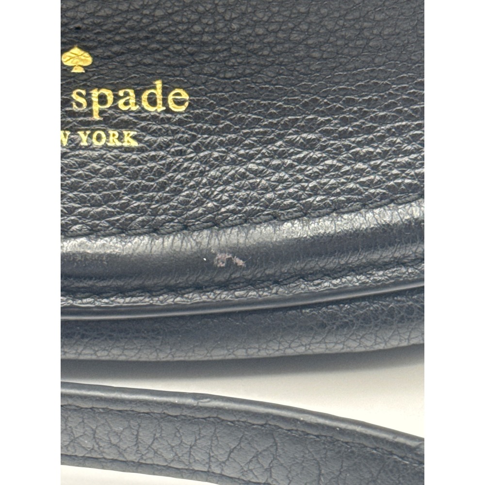 Kate Spade NY Black Leather Saddle Crossbody Bag Adjustable Strap Boho Chic - Picture 9 of 15